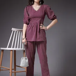 Stylum Embroidered V-Neck Pure Cotton Top With Trouser image 5