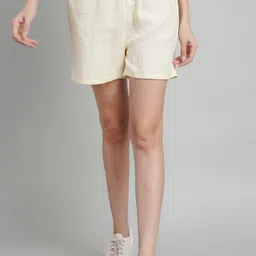 kiarabel Solid Regular Fit I Cotton Fabric I Off White Colour I Shorts image 3