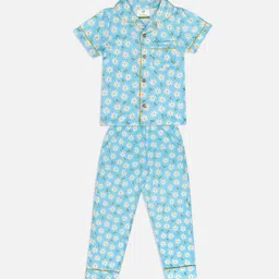 Growing Tree Boys Pack Of 2 Conversational Printed Pure Cotton Night suit image 3