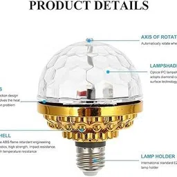 nishiiv 1 PC Rotating Magic Ball Light with Lamp Holder Set, Retro Disco Lights Smart Bulb image 2