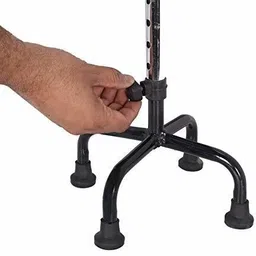 monolize 4 Leg Black Base Height Adjustable Crutch Handle Walking Stick image 4