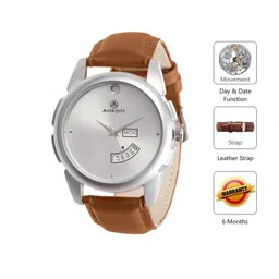 MARKQUES Men Tan Brown Solid Watch & Wallet Combo Accessory Gift Set image 4