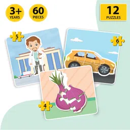 little berry Baby Puzzles Game for Kids (Set of 4): Fruit, Vegetable, Profession & Transport image 2