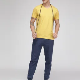 SPORTO V Neck Short Sleeves Regular Fit Cotton T-shirt image 3