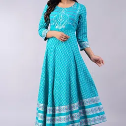 houseofcommon Printed Viscose Rayon Stitched Anarkali Gown image 3