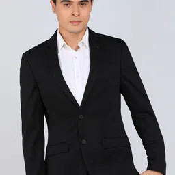 park avenue Men Self Design Single Breasted Formal Blazer-picture-13