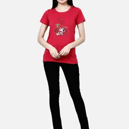 CHOZI Pack of 2 Graphic Printed Round Neck Cotton T-shirt image 5