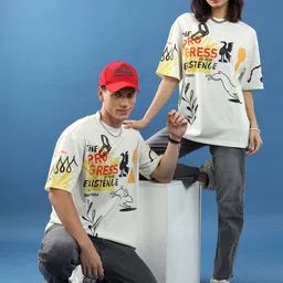 HIGHLANDER Unisex Graphic Printed Drop Shoulder Sleeves Oversized T-shirt image 4