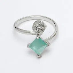 NVR Silver-Plated Cubic Zirconia Studded Jewellery Set image 3