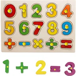 arvana Montessori Counting/Number Matching Board Wooden 0to9 Numbers Counting Puzzle image 1