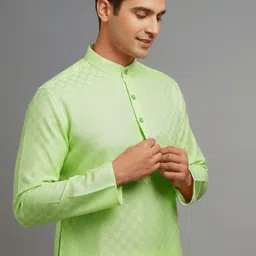 tibra collection Men Solid Cotton Blend Straight Kurta image 4