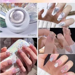 bolt bee 2 Metallic Gel Nail Polish, 3D Golden Silver Painted UV Nail Art image 2