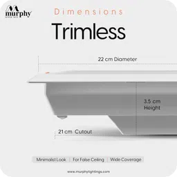 murphy LED 20W TRIMLESS Square (Cool White, Pack of 4) Recessed Ceiling Lamp image 3
