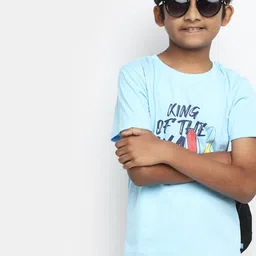 V-Mart Boys Typography Printed Cotton Casual T-shirt image 2