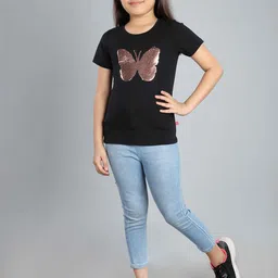 3PIN Girls Graphic Printed Round Neck T-shirt image 4