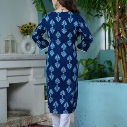 wawlooks Women Printed Viscose Rayon Straight Kurta image 3