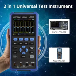 metravi OM-40 40MHz Handheld Oscilloscope with built-in Multimeter & Waveform Generator Digital Tachometer image 4