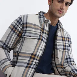 RARE RABBIT Men Hollis Tailored Fit Checked Cotton Jacket-picture-30
