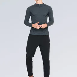 appulse Men Pack Of 2 Grey 1/4 Zipper High Neck T-Shirt image 5