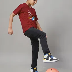 Friskers Boys Graphic Printed Slim Fit Pure Cotton T-shirt image 4