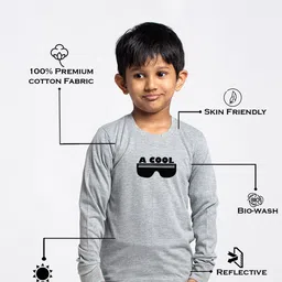 Friskers Boys Grey Printed High Neck Applique Slim Fit T-shirt image 5