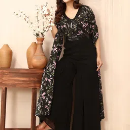 TWAM SUNDARA Floral Printed V-Neck Sequinned Detailed Jumpsuit image 5