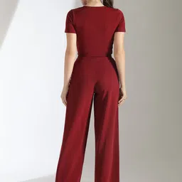 Kotty Maroon Round Neck Top & Trousers image 5