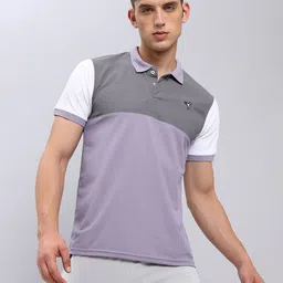 Technosport Antimicrobial Colourblocked Polo Collar Slim Fit Sports T-shirt-picture-33