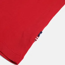 U.S. Polo Assn. Kids Boys Red Printed Pure Cotton T-shirt image 3