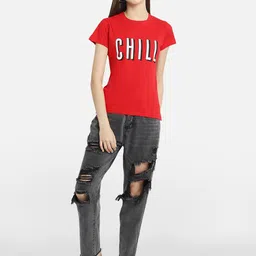 Fabflee Pack Of 3 Typography Printed Cotton T-shirt image 2