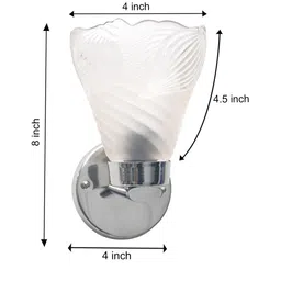 SHREE KALA HOME DECOR Chrome Shunk Design Glass Wall Sconce Light image 2