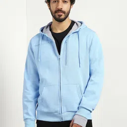 nobero Men Full Sleeve Solid Hooded Sweatshirt image 1
