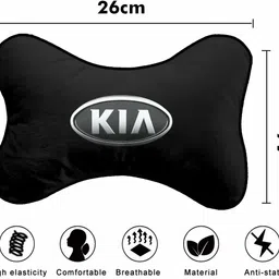 kioni Black Polyester Car Pillow Cushion for Kia image 5