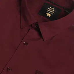 THE BEAR HOUSE Slim Fit Spread Collar Cotton Lycra Formal Shirt image 4