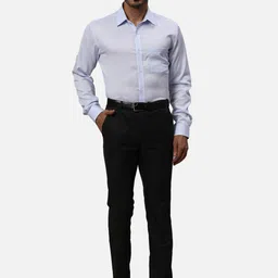 Park Avenue Self Design Textured Spread Collar Opaque Cotton Formal Shirt image 3