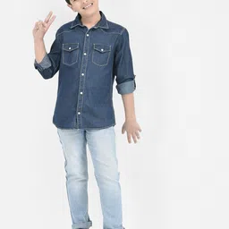 Crimsoune Club Boys Standard Slim Fit Pure Cotton Casual Shirt image 2