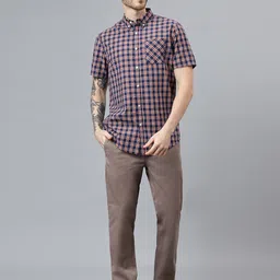 Woodland Tartan Checked Button-Down Collar Pure Cotton Casual Shirt image 4