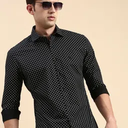 SHOWOFF Men Printed Cotton Premium Slim Fit Opaque Casual Shirt-picture-35