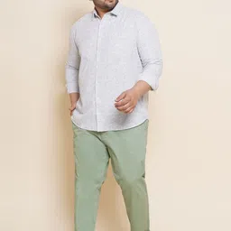 John Pride Plus Size Spread Collar Opaque Casual Shirt image 4