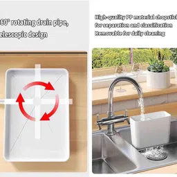 zroy enterprise Dish Drainer Kitchen Rack Kitchen Rack with Utensils Basket Drainer | Dish Drainer Basket for Kitchen Carbon Steel image 3