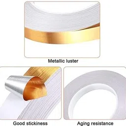 ashlok 1 MM Tape golden tape 50 Meters Golden Tape-01 (Manual) image 2