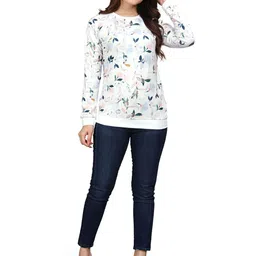 VGHCFASHION Women Printed Woollen Pockets T-shirt image 4