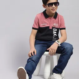 Monte Carlo Boys Summer Typography Printed Polo Collar Cotton T-shirt image 5