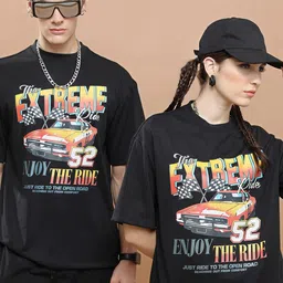 HIGHLANDER Typography Printed Drop Shoulder Oversized T-shirt image 2
