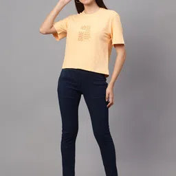 Cantabil Typography Printed Drop-Shoulder Sleeves Round Neck T-Shirt image 2