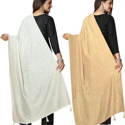 kemza Pure Cotton Embellished Multicolor Women Dupatta image 4