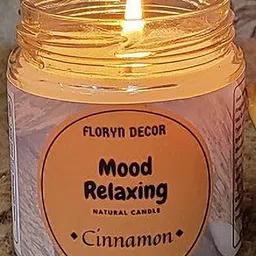 floryn decor Mood Relaxing Scented Candle | Soy Wax Candle | Natural Wax Candle for Home Decor | Burning Time - 30 Hours | Scent: (Cinnamon, Pack of 1) Candle-picture-18