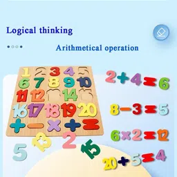 rainbowstore Wooden Puzzles, Alphabet, Numbers & Shapes, 3 Sets, Blocks for Kids (pack of 3) image 3