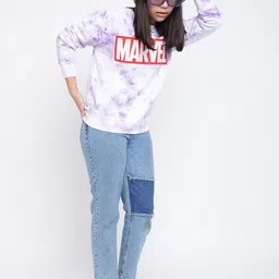 Lil Tomatoes Girls Purple Printed Sweatshirt image 2