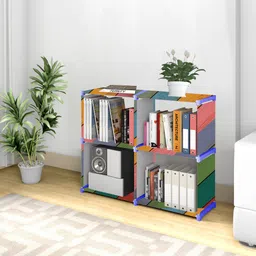 sb07 10 Layer Multipurpose Portable SpaceSaving Cloth/Shoe/Books Shelf Home & Office Metal Open Book Shelf image 1